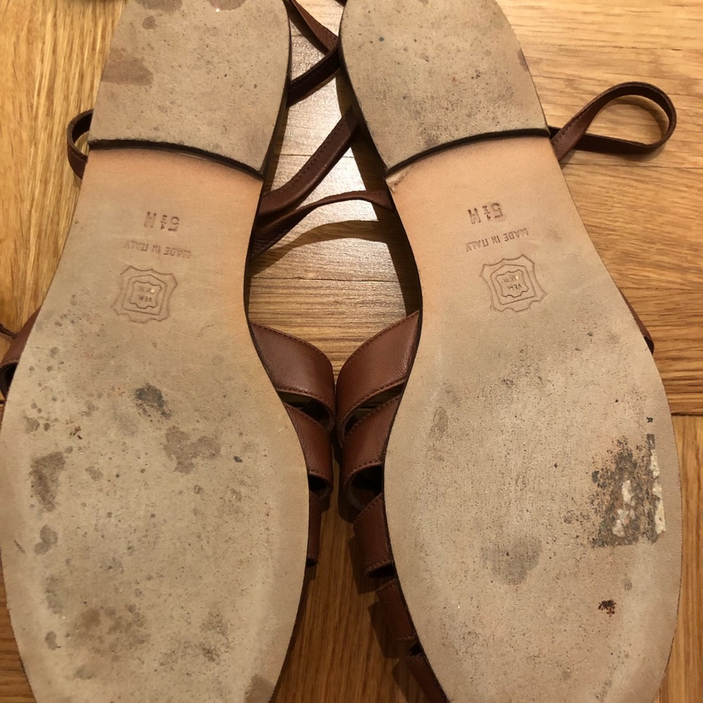 Silvia Fiorentina Brown Tie Leather Sandal in size 5.5. Great condition! - Picture 5 of 5